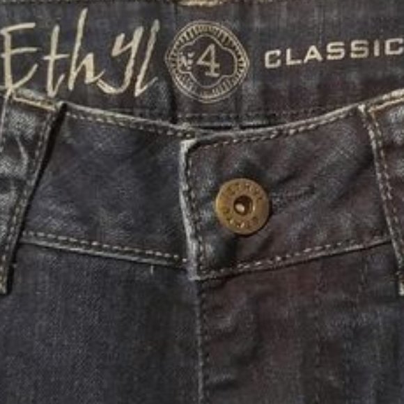 Ethyl jeans woman's dark blue embellished classic denim SZ 4 - Picture 2 of 6